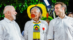 Cacique Raoni recebe honraria de Macron e pede demarcações a Lula