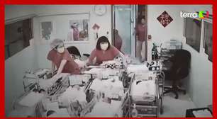 Enfermeiras de Taiwan agarram incubadoras para salvar bebês durante terremoto