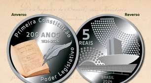 Banco Central lança moeda comemorativa dos 200 anos da 1º Constituição do Brasil; veja como é