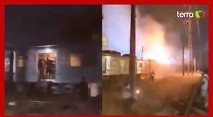 Trem pega fogo em Honório Gurgel e passageiros pulam de vagão em chamas