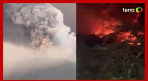 Vulcão na Indonésia entra em erupção cinco vezes e país emite alerta de tsunami; assista