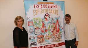 Cartaz festivo homenageia os 30 anos da Associação Pró-Festa do Divino de Mogi das Cruzes