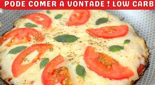 Para comer sem engordar, pizza Low Carb feita na frigideira super rápido