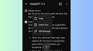 ChatGPT ganha botão para editar prompts no celular