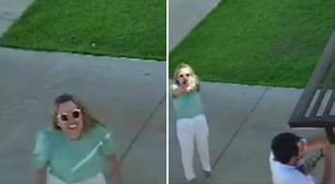 Em vídeo, mulher suspeita de invadir casa e matar idosos no MT sorri e aponta arma para câmera após crime; veja