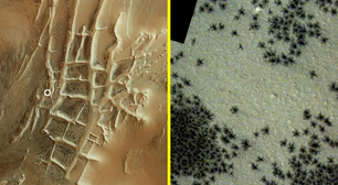 Sonda encontra "aranhas" na região polar de Marte; saiba o que são