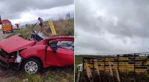 Carro bate contra caminhão e acidente deixa três mortos no Sul do Paraná