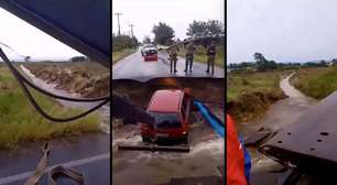 Vídeo: Pista se abre engolindo veículo na Interpraias Sul em Arroio do Sal