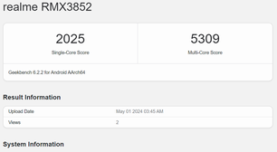 Realme GT Neo 6 vaza em primeiro teste com Snapdragon 8s Gen 3