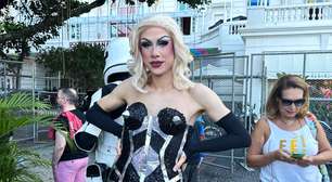 Em busca do VIP para mãe, Drag Queen vai vestida de Madonna para Copacabana: 'Nunca Viu'