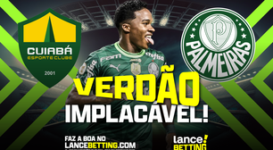 A boa do Verdão! Apostando R$200, você leva R$350 se o Palmeiras vencer o Cuiabá!