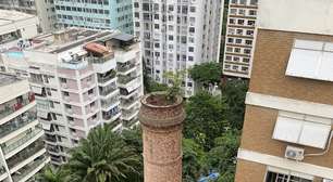 Botafogo tem chaminé de 20 metros 'escondida' entre os prédios da Rua Lauro Müller