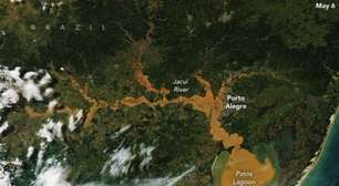 NASA revela imagens impressionantes das enchentes em Porto Alegre