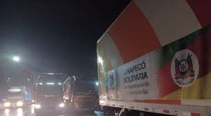 Chapecó envia novo comboio com mais de 20 caminhões de doações para o RS