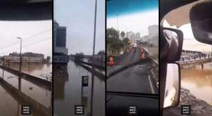 Vídeo: Veja como está a passagem humanitária na entrada de Porto Alegre com a cidade inundada