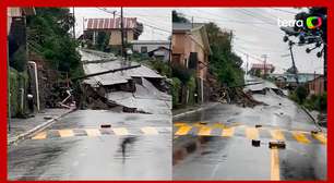 Após chuvas, rua desmorona em Gramado, no Rio Grande do Sul; assista