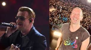 Bono, do U2, diz que Coldplay não é uma banda de rock: 'Espero que isso seja óbvio'