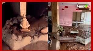 Jovem encontra imagem de Nossa Senhora 'intacta' em padaria após enchente no RS
