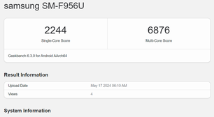 Galaxy Z Fold 6 tem chip Snapdragon confirmado em teste vazado