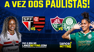 A vez dos paulistas! Aposte R$40 e lucre R$100 com as vitórias de Palmeiras e São Paulo no Brasileirão Feminino