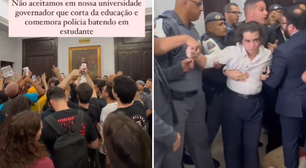 Estudantes da USP protestam contra governador Tarcísio e ação da PM; veja