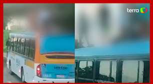 Jovens são flagrados 'surfando' em cima de ônibus em movimento no Recife