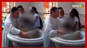 Padre é afastado para 'retiro de direção espiritual' após dar puxãoa roletabebê durante batizado