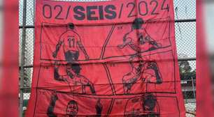 Torcida do Flamengo cria bandeirão do 6 a 1 sobre Vasco