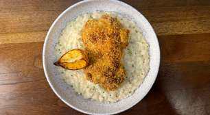 Receita de Dia dos Namorados: risoto de limão siciliano e sobrecoxa empanada