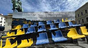 Eurocopa 2024: Ucrânia expõe parte de arquibancada de estádio destruído