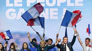 As bandeiras de Le Pen e Bardella para a França