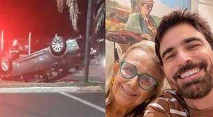 Mãe de Reynaldo Gianecchini sofre acidente ao capotar carro