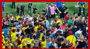 Vídeo mostra pancadaria entre jogadores do Uruguai e torcedores da Colômbia após apito final