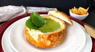 Sopa de agrião cremosa : sem creme de leite, no pão italiano