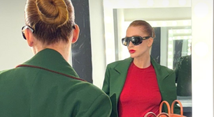 Marina Ruy Barbosa mistura vermelho e verde em look estiloso