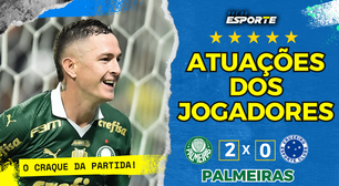 Desempenho do Palmeiras na vitória por 2 a 0 diante do Cruzeiro