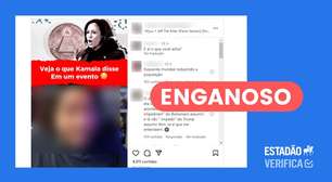 VÃdeo distorce confusÃ£o de Kamala Harris em discurso para alimentar teoria conspiratÃ³ria