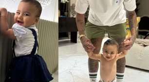 Neymar brinca sobre como veste Mavie: "Quando o papai chega do treino"