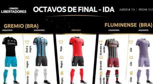 Conmebol define uniformes para jogos entre Fluminense e Grêmio na Libertadores