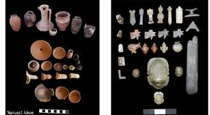 Pesquisa encontra folhas de ouro, moedas de bronze e outros tesouros enterrados no Egito