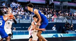 Francês tem quase 60 cm a mais do que japonês em duelo no basquete masculino em Paris