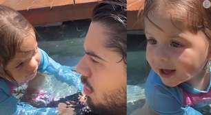 Meu Deus! Zé Felipe pula na piscina de roupa e tudo para salvar filha caçula de afogamento: 'Tá doido'