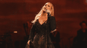 Adele pausa show para tirar parte de vestido após tempestade