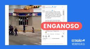 Postagem engana ao dizer que foto mostra policial venezuelano apontando arma para mulher e criança