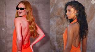 Marina Ruy Barbosa aposta em vestido laranja de R$ 28 mil com costas nuas já usado por outra famosa. Compare os looks!