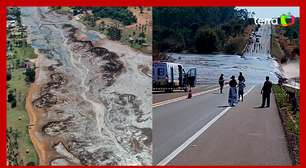 Barragem de represa em condomínio de luxo se rompe e interdita rodovia em MS