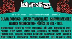 Lineup do Lollapalooza Brasil 2025 é divulgado com Olivia Rodrigo, Justin Timberlake e mais