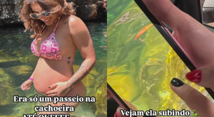 Mulher visita cachoeira e descobre que estava cercada por cobras após ver fotos