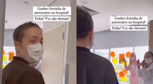 Em meio ao tratamento contra o câncer, Fabiana Justus ganha surpresa emocionante em hospital