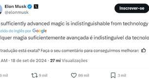 Musk provoca Moraes após X (Twitter) voltar no Brasil: 'Magia avançada'